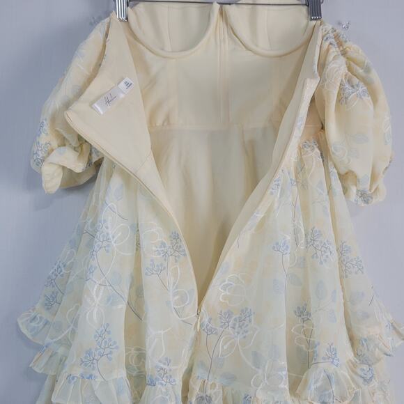 Adeirlina Summer in Tuscany Mini Dress size XS floral coquette milkmaid fairy - Picture 11 of 11